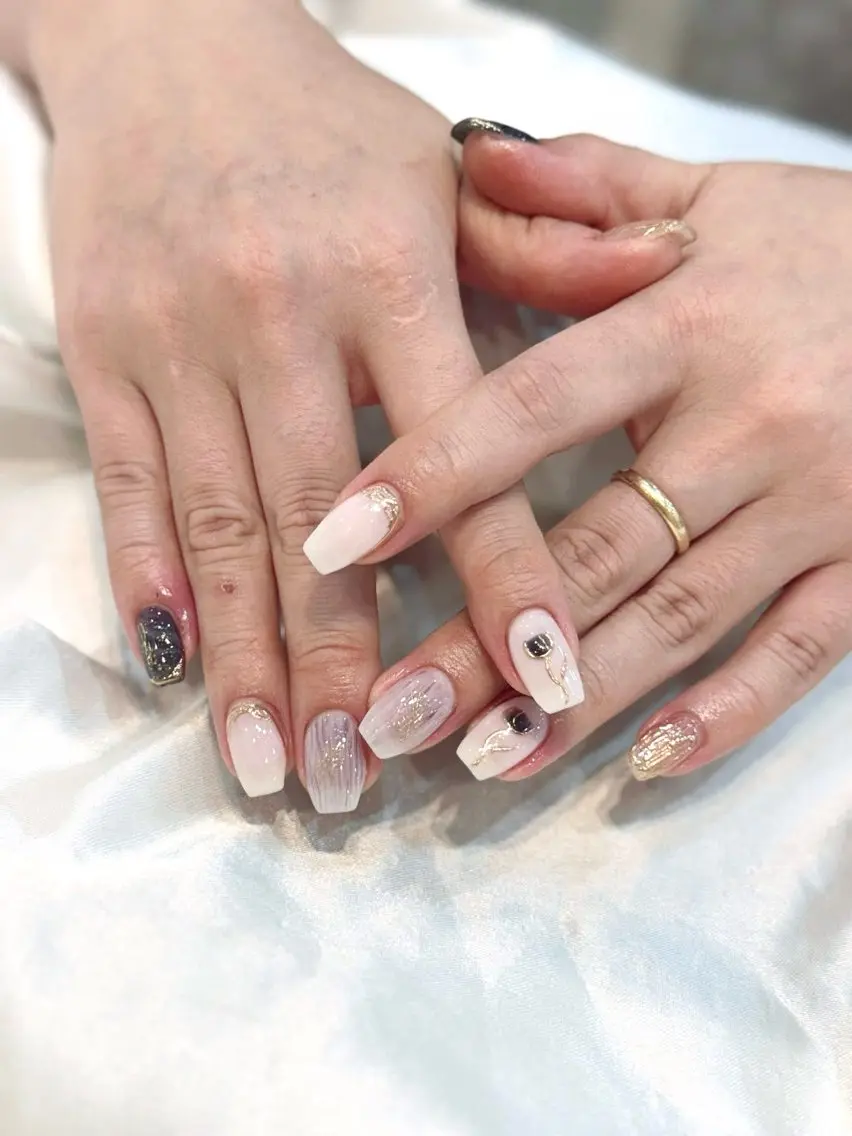 ネイル アートネイル 成人式 ジェルネイル ニュアンスネイル ネイルチップ Kora Nailのネイルデザイン