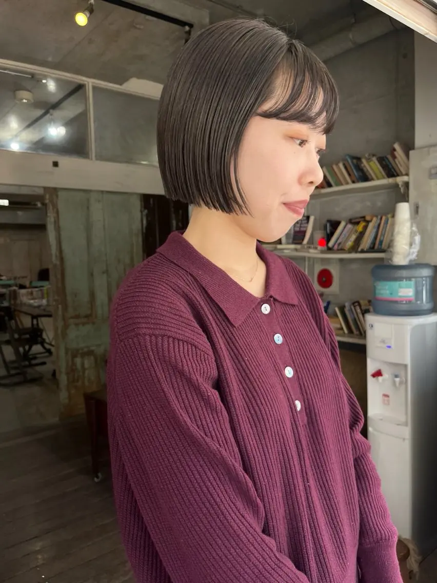 ミディアム カラー カット ヘアカラー トリートメント ハイトーン/顔まわり レイヤー/YUKAのヘアスタイル