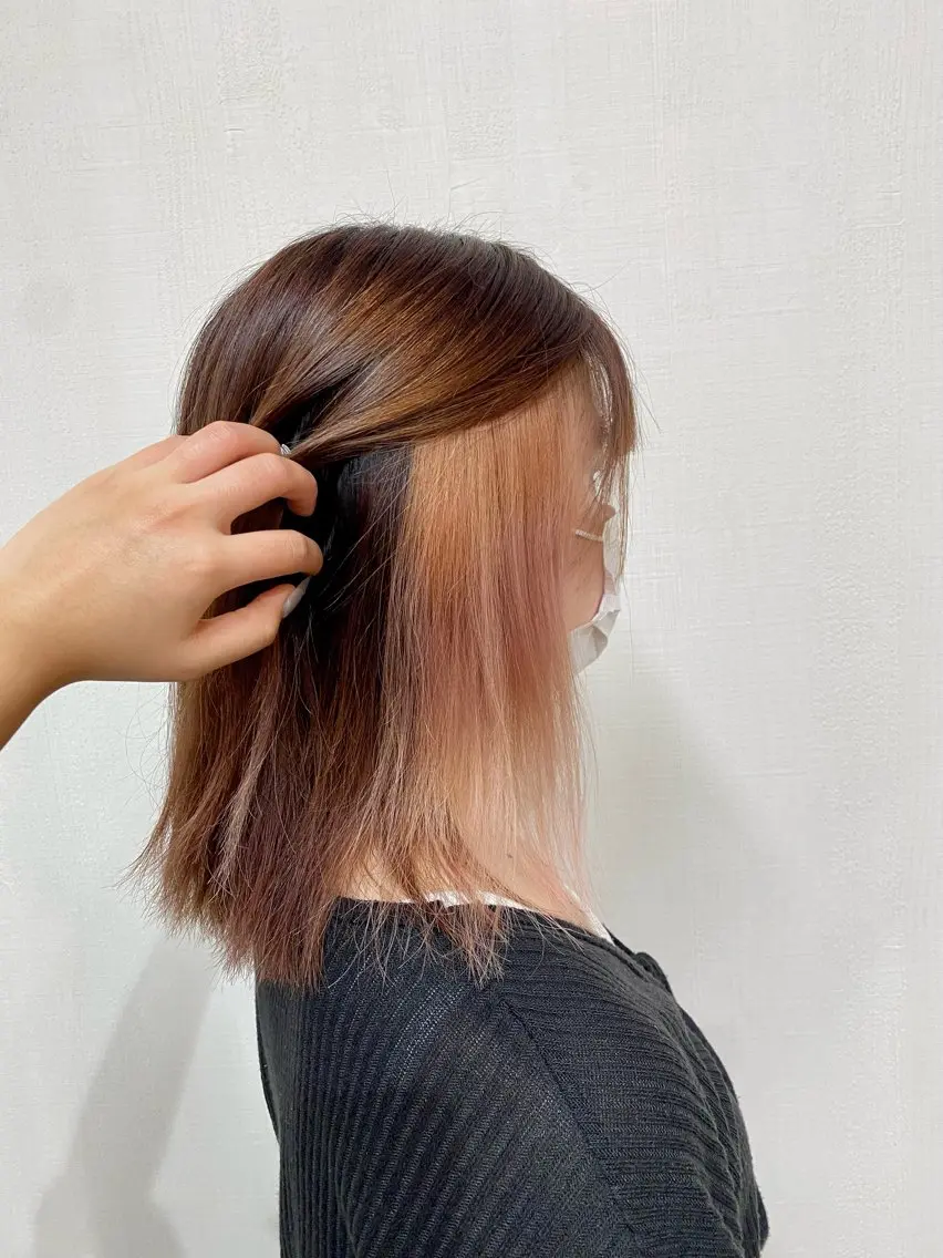 カラー ベージュカラー ピンクカラー ピンクベージュ ヘアカラー 杉森 蘭琉のネイルデザイン