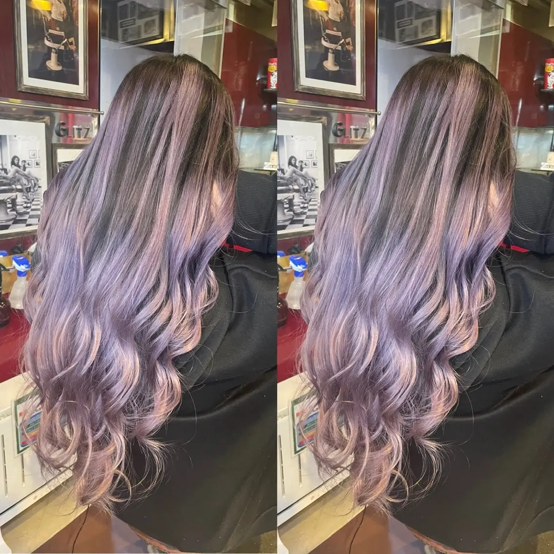 ロング カラー バレイヤージュ ブリーチ ケアブリーチ ラベンダーカラー シルバー 👑派手髪/カット 👑ANRYのヘアスタイル