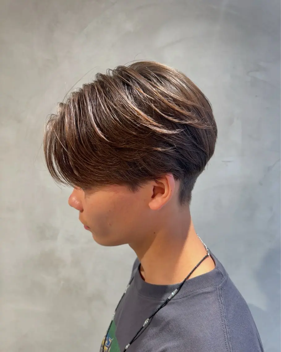 ショート パーマ メンズ センターパート メンズパーマ ニュアンスパーマ 横浜/レイヤー/ カネコのヘアスタイル