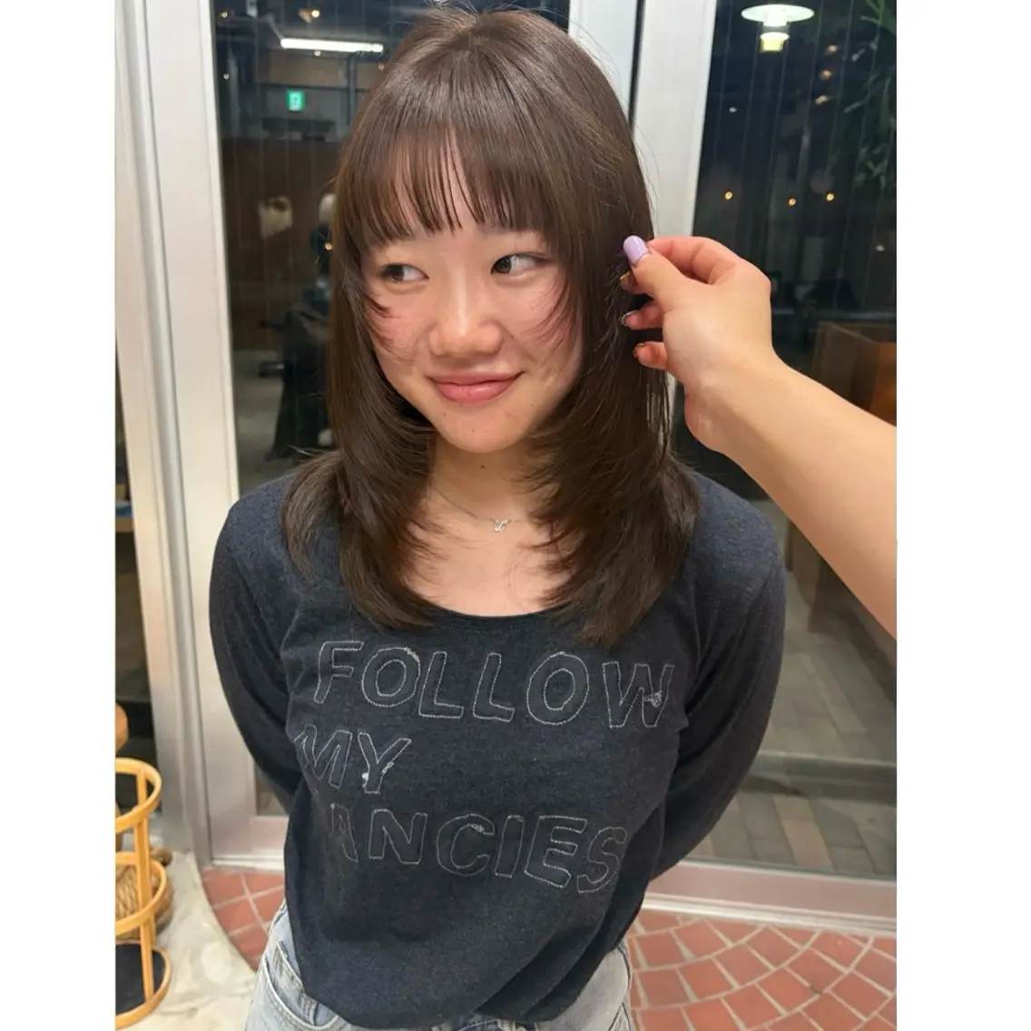 ミディアム カエデ🐬 カットカラーモデルのヘアスタイル