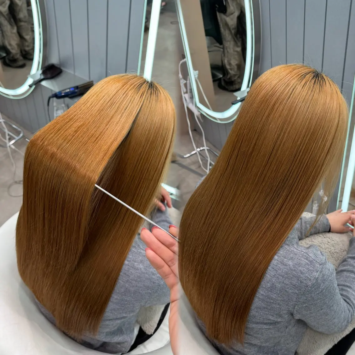 ロング ヘアアレンジ アッシュ ボブ くびれヘア 顔まわりレイヤー 顔周りカット カット 縮毛矯正 トリートメント ヘアセット 大宮‎縮毛矯正🩵 レイヤー　佐藤和のヘアスタイル