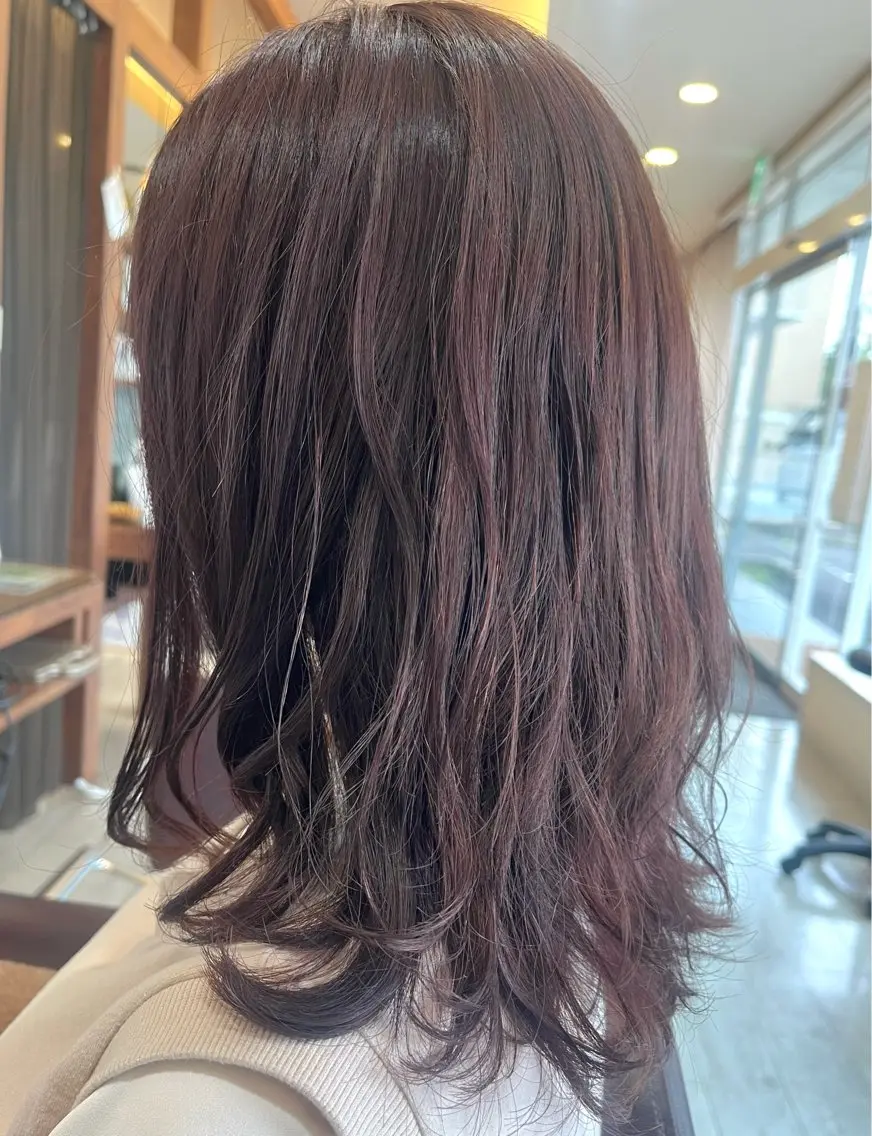 セミロング ピンクブラウン 🎀OJIMA 🤍ピンクカラー🎀のヘアスタイル
