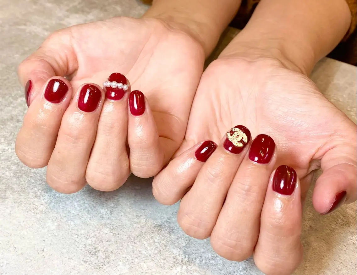 ネイル ボルドー ワンカラーネイル ハンドネイル Narumi nailのネイルデザイン