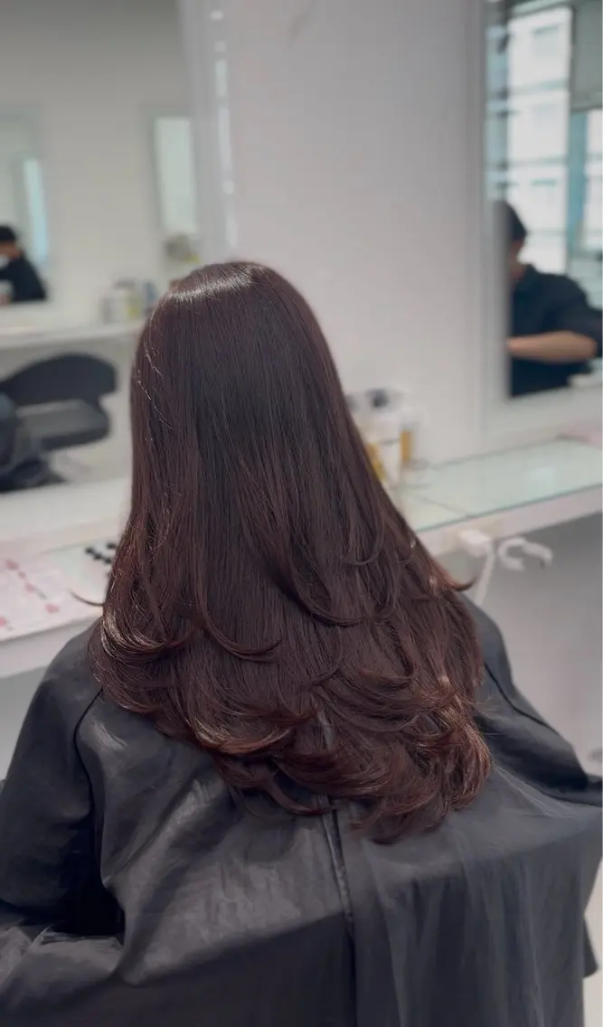 ロング カット ヘアカラー ♡ザクザクレイヤー /MEARI♡のヘアスタイル