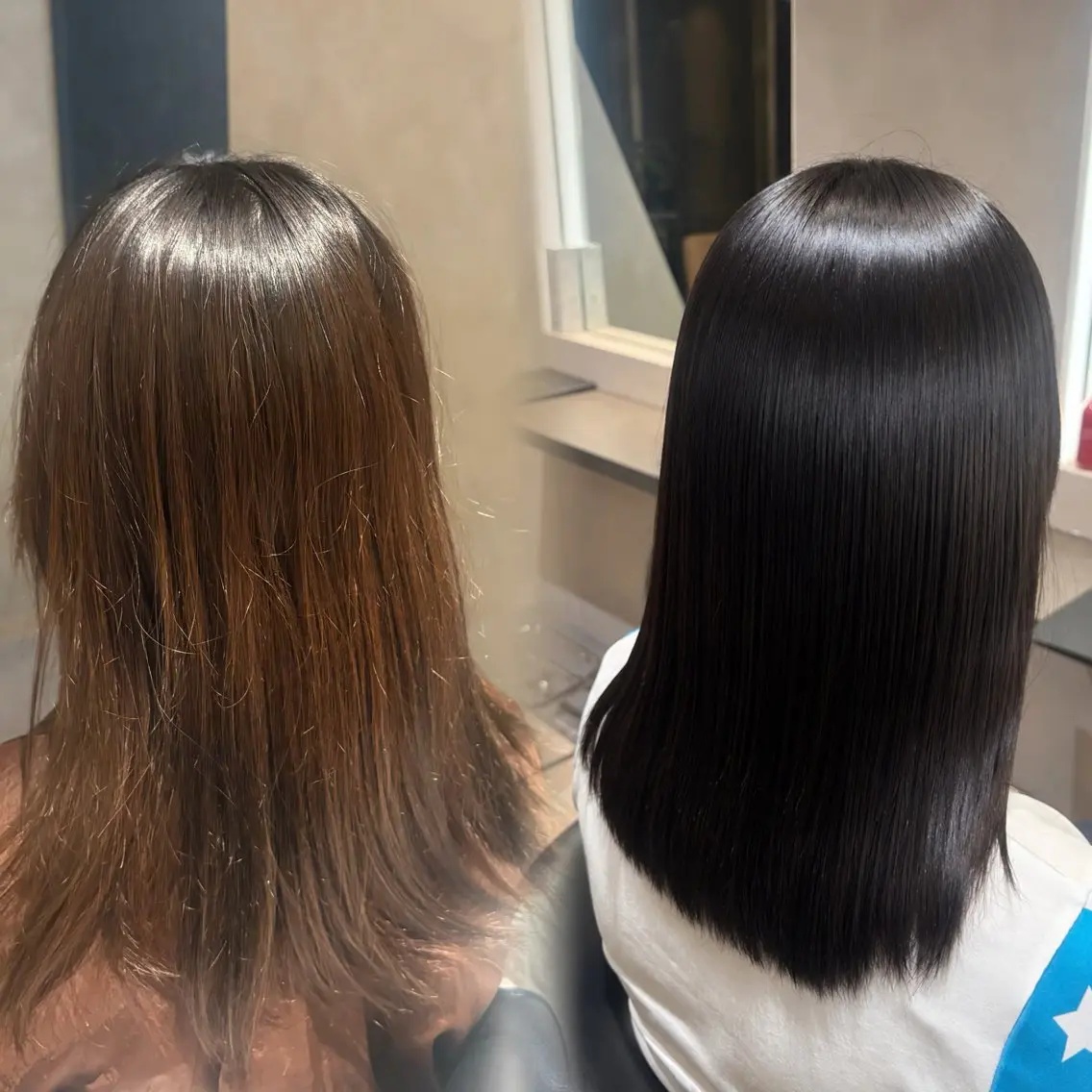 カラー 黒髪 ブルーカラー ブルーブラック ヘアカラー トリートメント 落合 真実のヘアスタイル