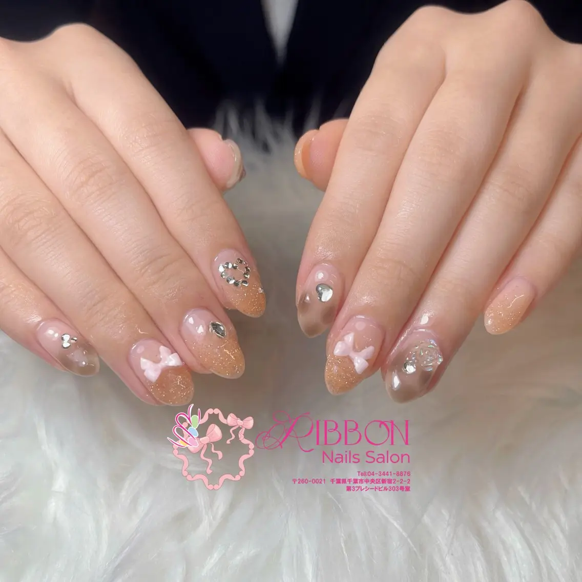 ネイル チークネイル フットネイル フレンチネイル グラデーション 韓国ネイル ハンドネイル Ribbonnail salonのネイルデザイン