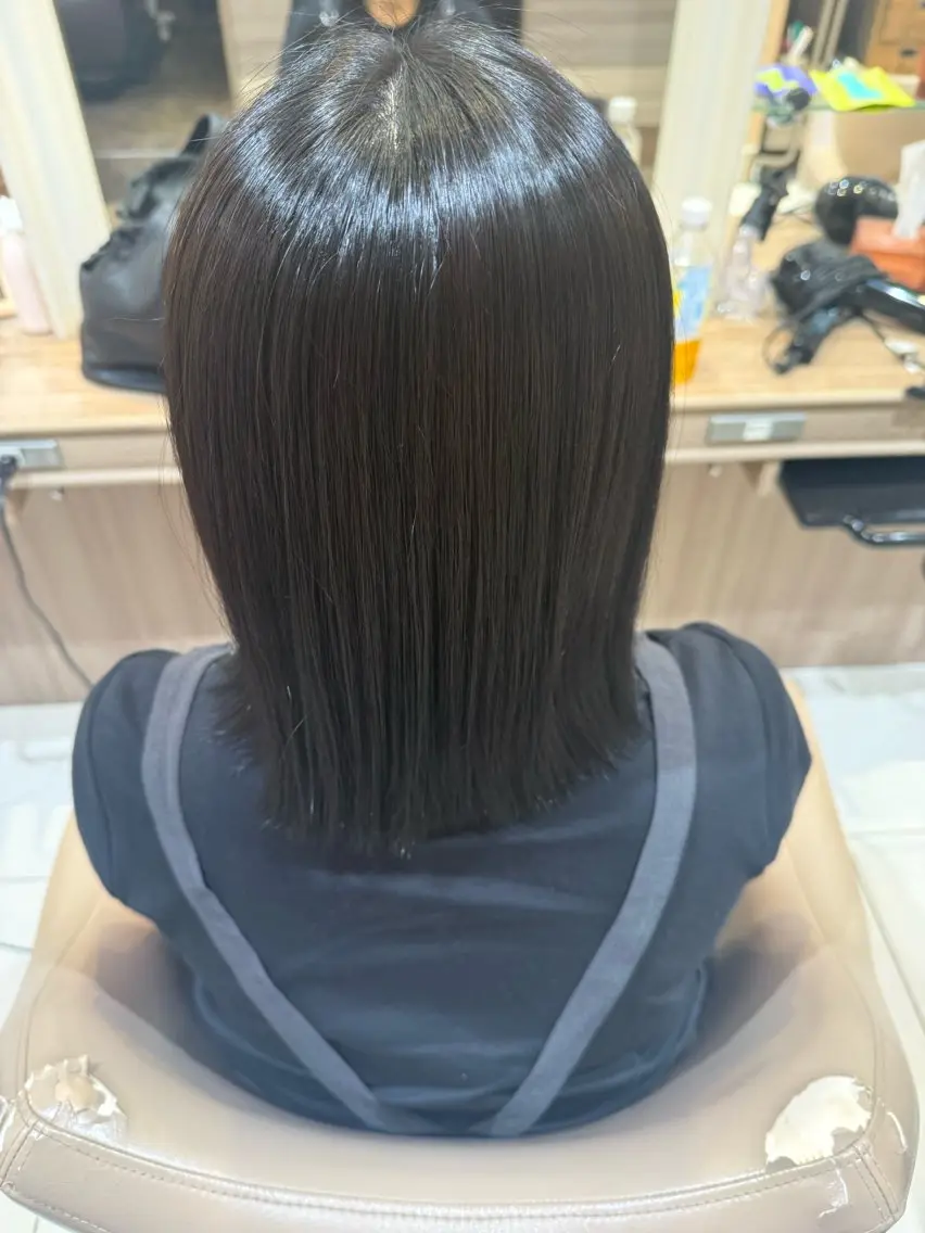 ミディアム 縮毛矯正 カラーモデル募集中 ヒライミハネのヘアスタイル