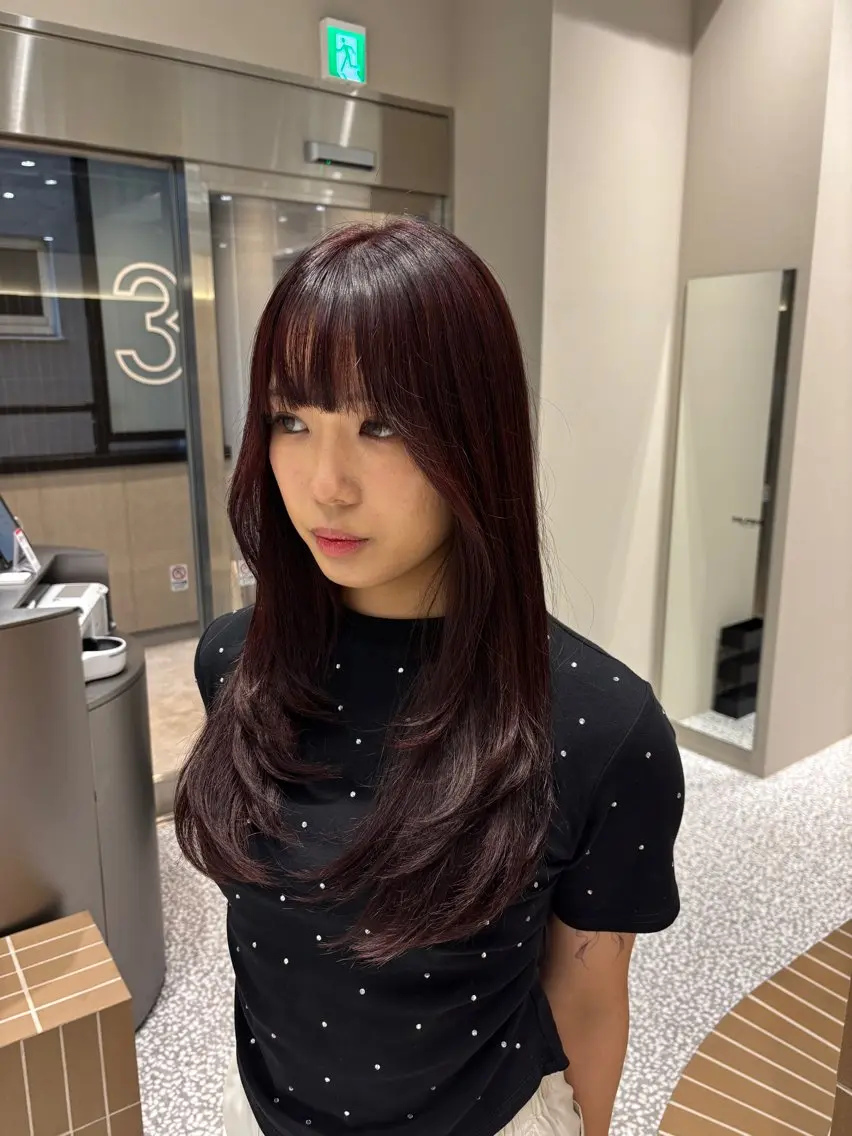 ミディアム カラー ヘアアレンジ カット ヘアカラー トリートメント 🫧新宿 透明感 カラー/サスケ🫧のヘアスタイル