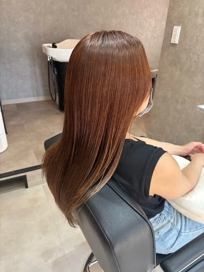 ロング カット 縮毛矯正 トリートメント Mina Akiyamaのヘアスタイル