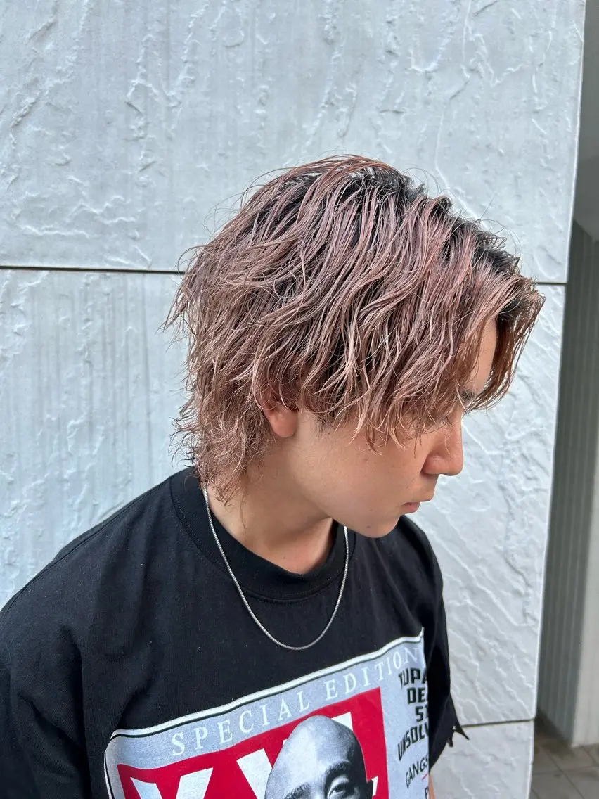 【⚡️大好評傷ませないパーマ⚡️】カット+ケアパーマ #メンズパーマ#ブリーチパーマ#波巻き#ツイスパ#メンズの写真