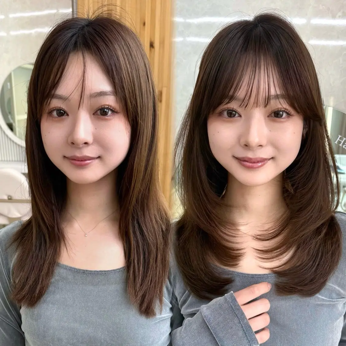 セミロング カラー カット ヘアカラー トリートメント 似合わせレイヤー/ 透明感カラーのヘアスタイル