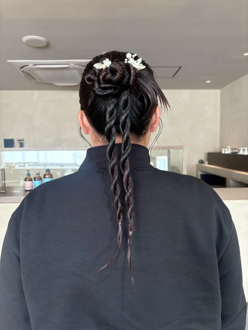 ヘアアレンジ ヘアセット ボブ/ヘアセット 結婚式卒業式アレンジのヘアスタイル