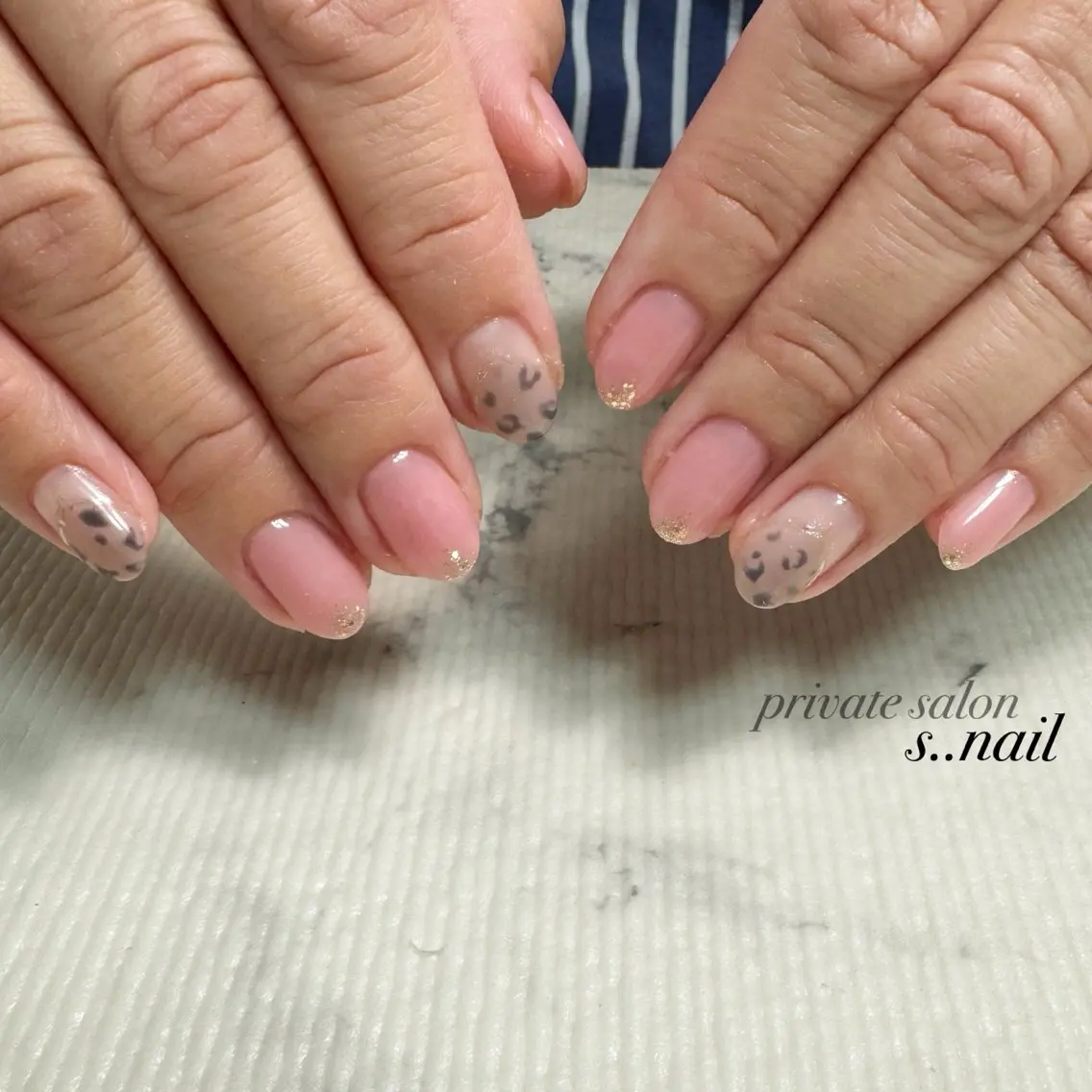 ネイル アニマル柄 ピンク ハンドネイル フットネイル s..nail / MORITAのネイルデザイン