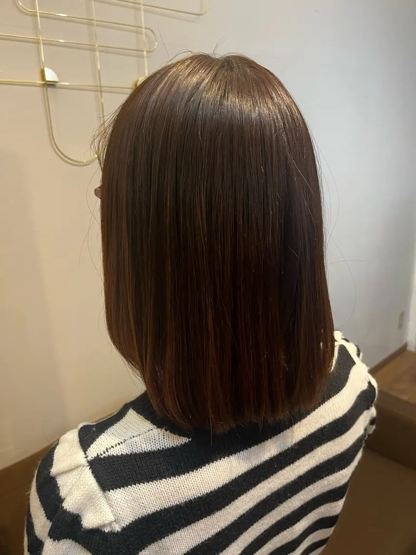 ミディアム 縮毛矯正 臺 佳連のヘアスタイル