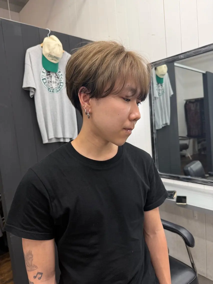 メンズ マッシュ カット ヘアカラー トリートメント VENICE MIKIのヘアスタイル