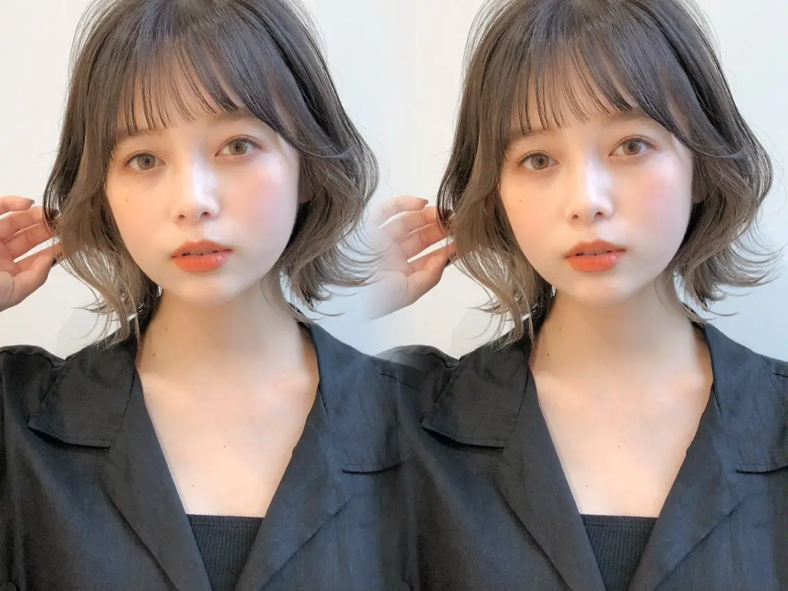 ミディアム カラー ボブ カット ヘアカラー トリートメント レイヤー×髪質改善✨ 渋谷/佐藤侑哉のヘアスタイル