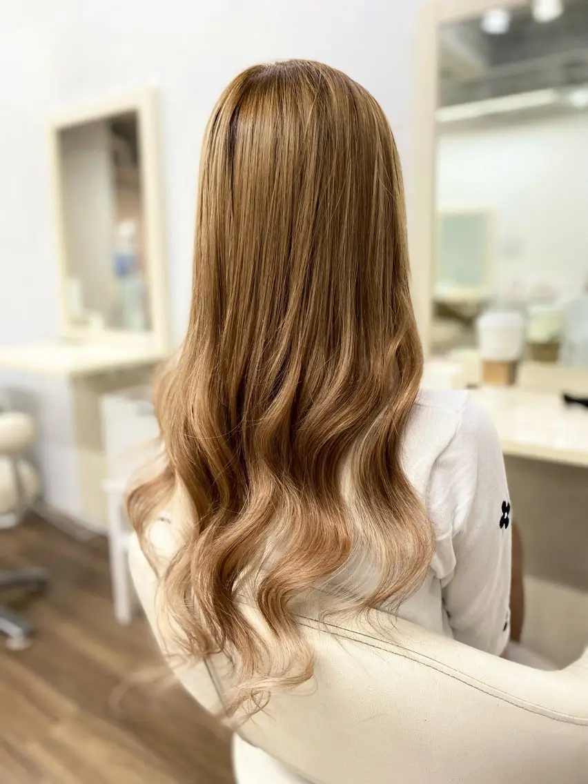 セミロング シールエクステ エクステ ヘアカラー トリートメント エクステ GLOSS 心斎橋 山上のヘアスタイル