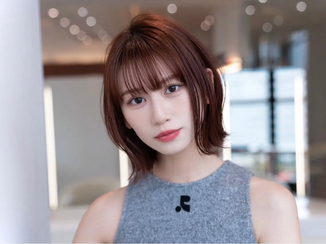 ショート カラー 切りっぱなしボブ ショートボブ ボブレイヤー ボブ くびれヘア 田中航平/渋谷ボブ/ レイヤーボブのヘアスタイル