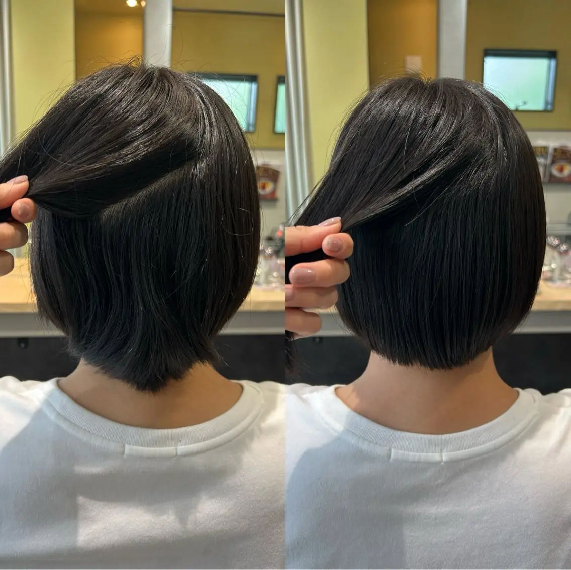ショート パーマ ボブ カット 縮毛矯正 トリートメント hubhair レイヤー/透明感のヘアスタイル