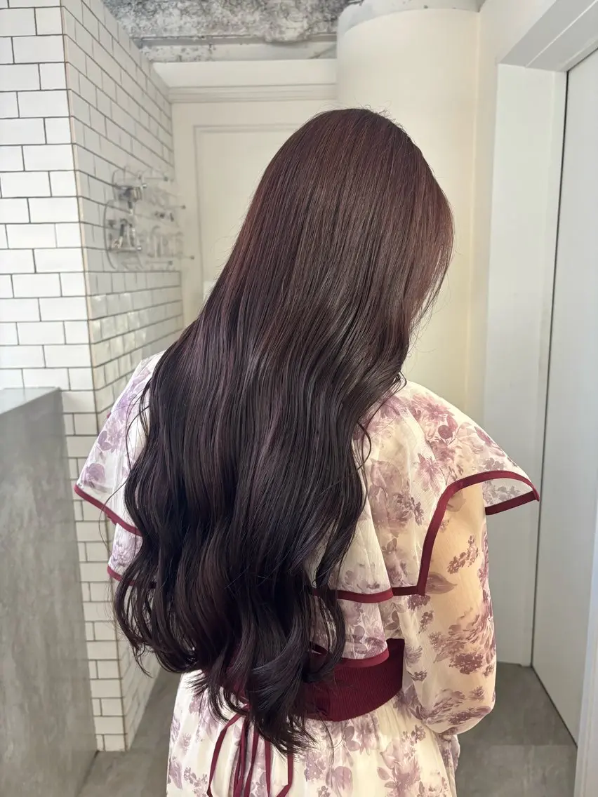 ロング カラー カット ヘアカラー トリートメント ブリーチなし透明感 🍀梅田・増田のヘアスタイル