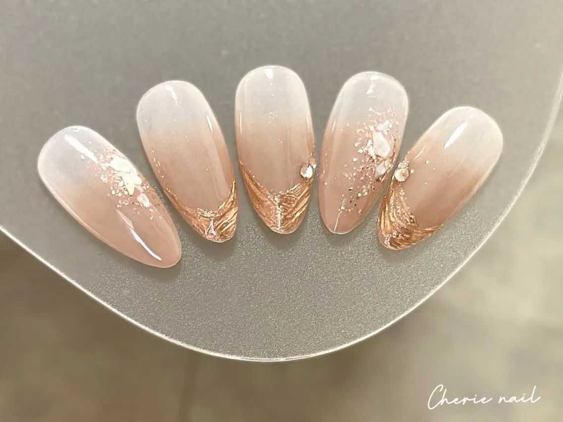 ネイル 成人式 ジェルネイル ミラーネイル ハンドネイル Cherienail yunaのネイルデザイン