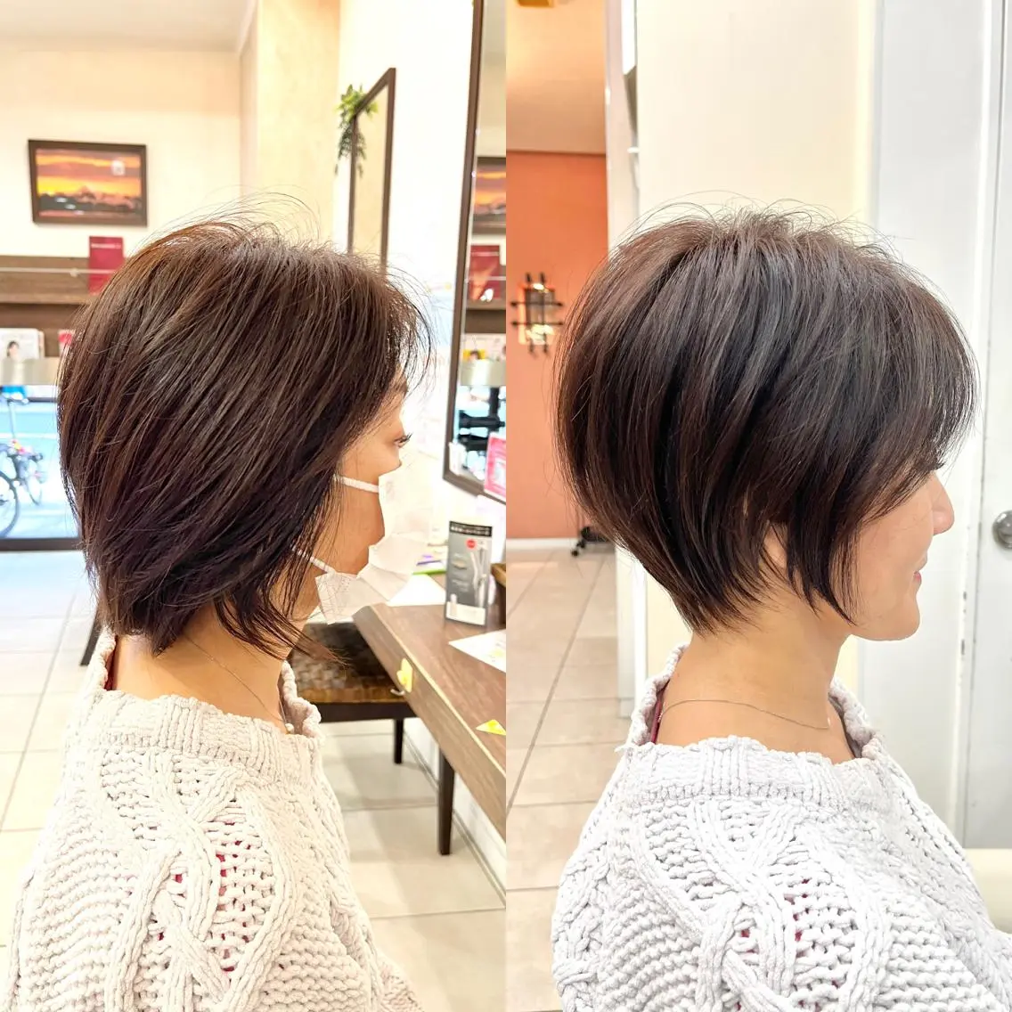 ショート ショートボブ ハンサムショート ボブ ハイライト 髪質改善 カット ヘアカラー トリートメント 《大人気髪質改善》 プログレス国分寺店のヘアスタイル