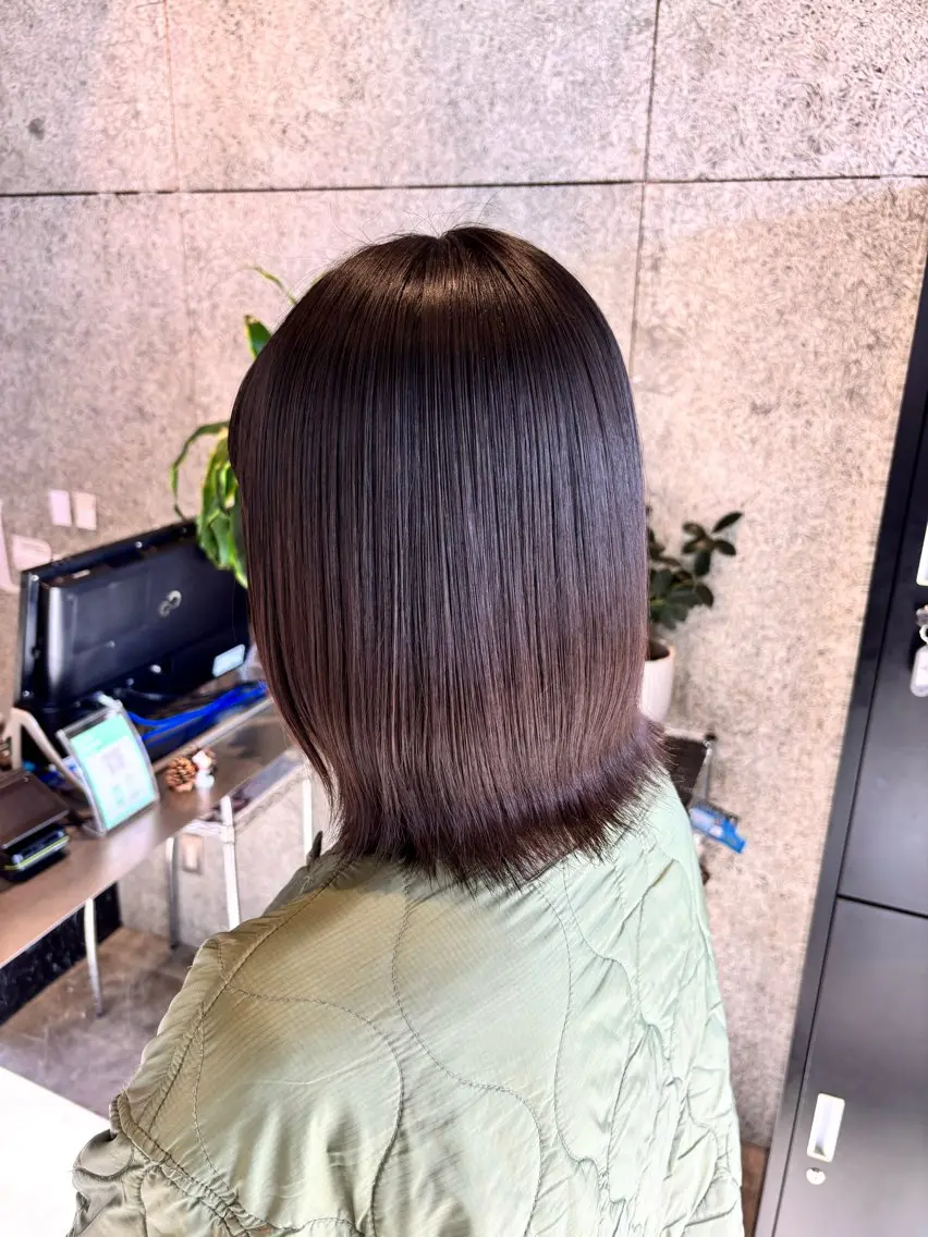ミディアム カラー 透明感カラー グレージュ 🌷艶感カラー🌷 富施　優花のヘアスタイル