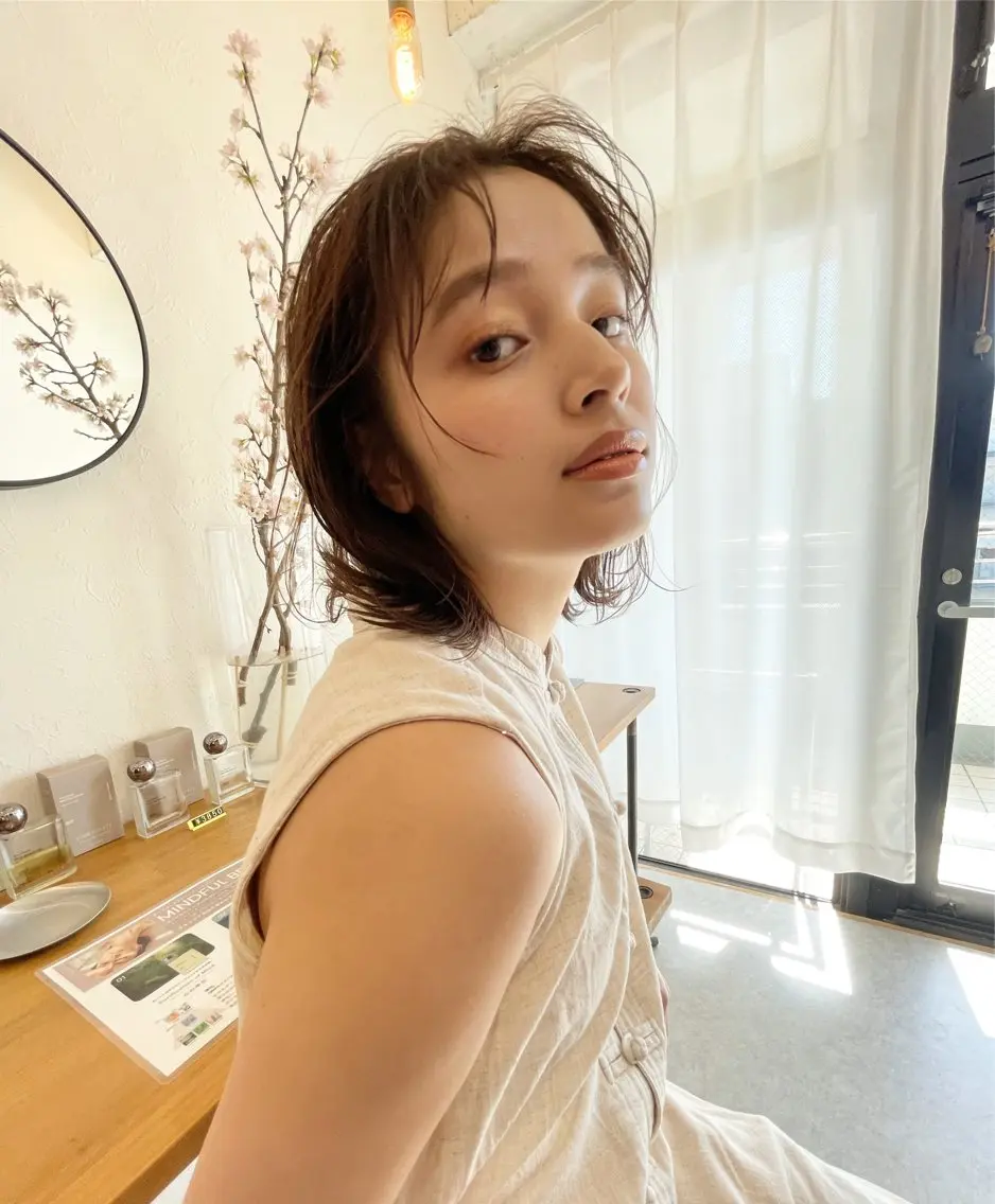 ミディアム 緒方リエ 時短ショート・ボブのヘアスタイル