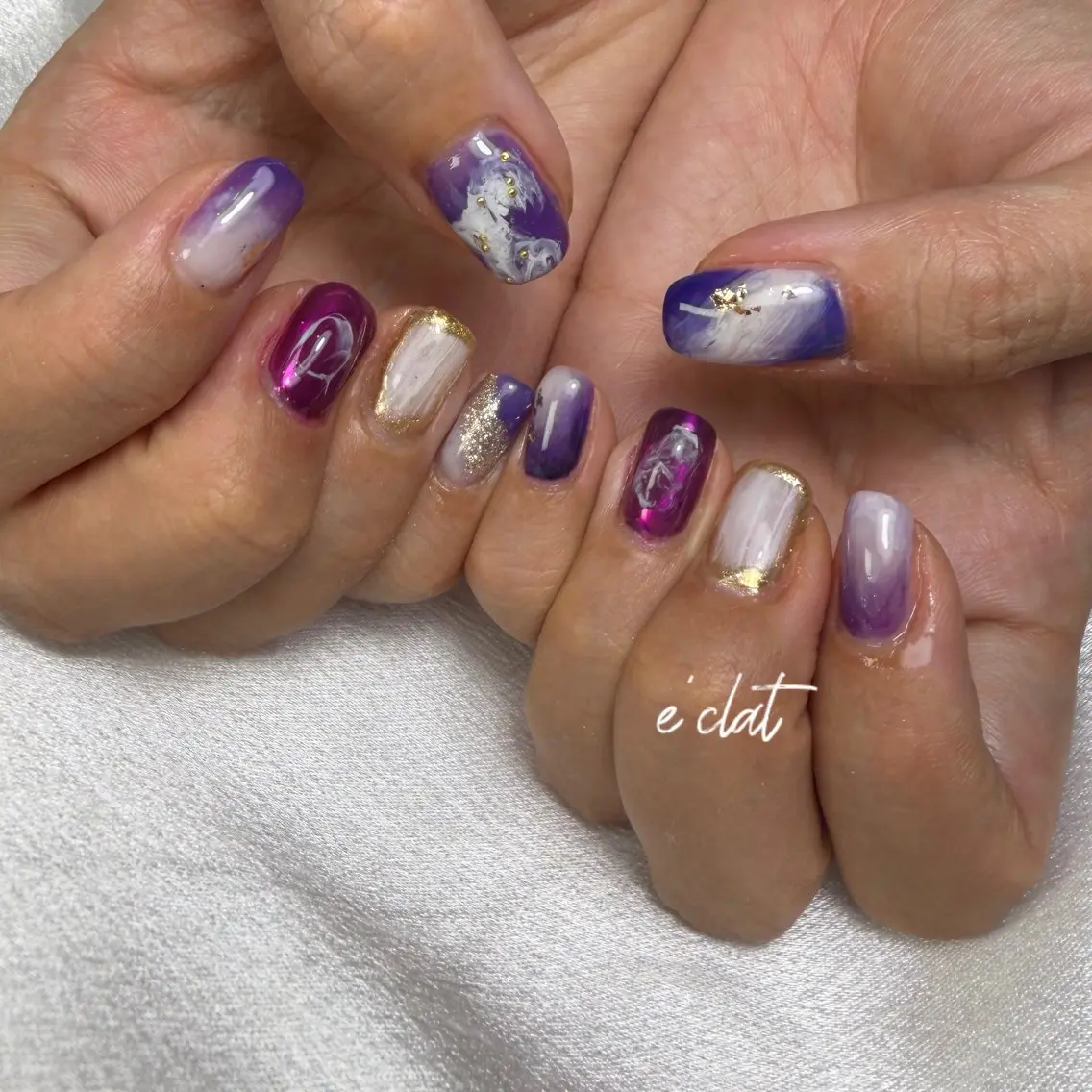 ネイル ニュアンスネイル シンプルネイル ハンドネイル nailsalon e'clatのネイルデザイン