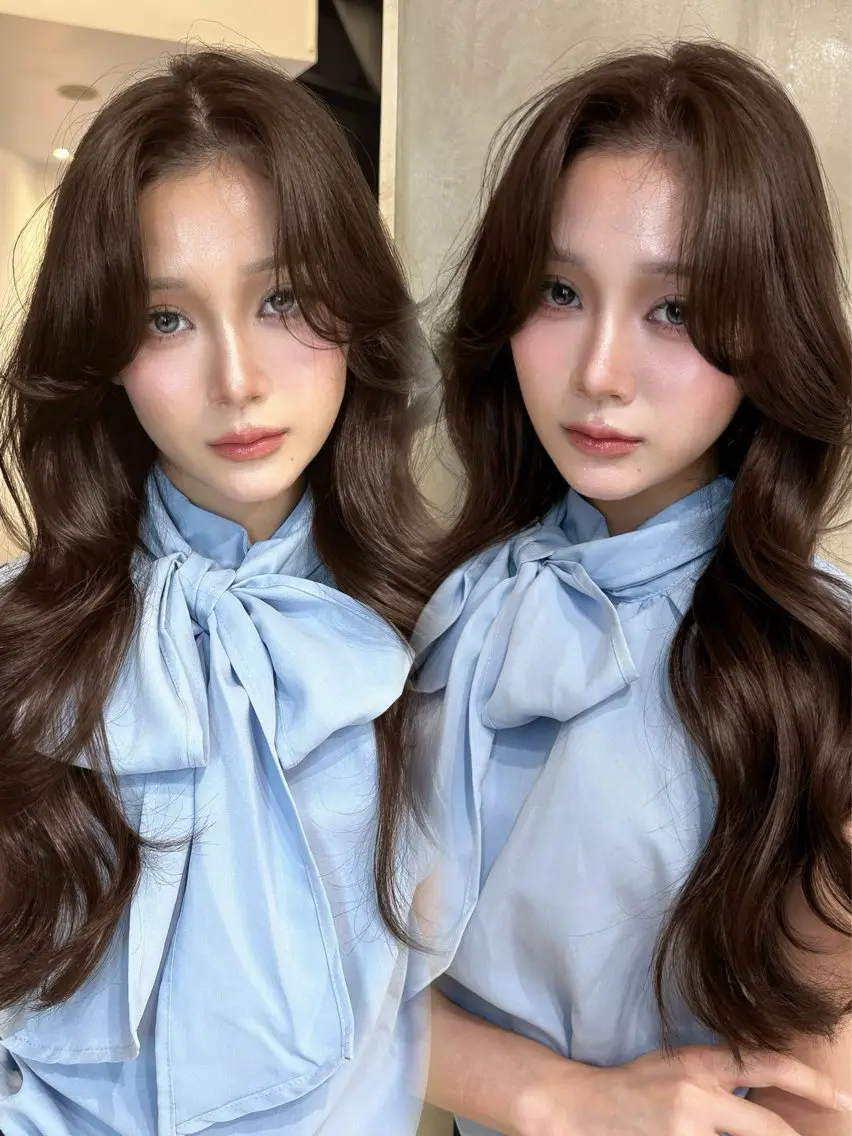 ロング カラー ヘアカラー 韓国×ワンホン 艶カラー/ハヅキ🎀のヘアスタイル