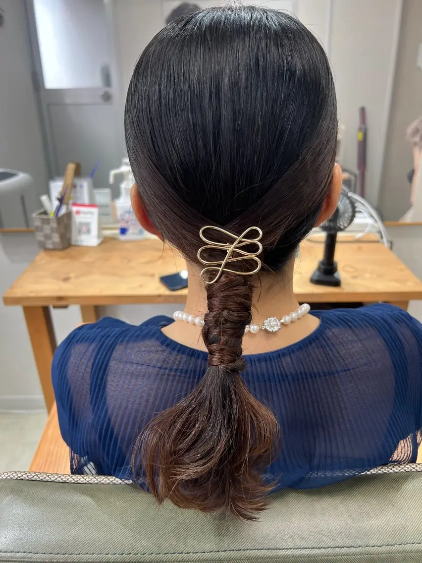 セミロング ヘアアレンジ 結婚式・ブライダル 山室 敬義のヘアスタイル