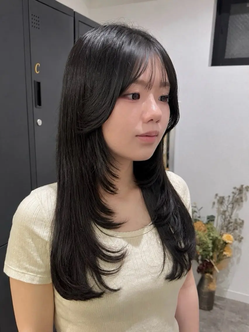 ロング カラー ヘアアレンジ シールエクステ エクステ レイヤーカット カット ヘアカラー エクステ ヘアセット 縮毛矯正/シール エクステ/艶髪ひふみのヘアスタイル