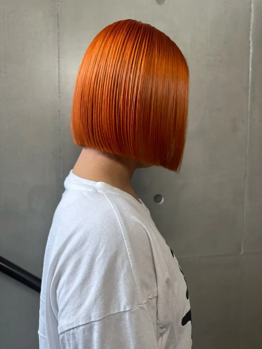 ショート カラー ヘアアレンジ オレンジ 🎀暖色カラー🎀 おかだみほのヘアスタイル