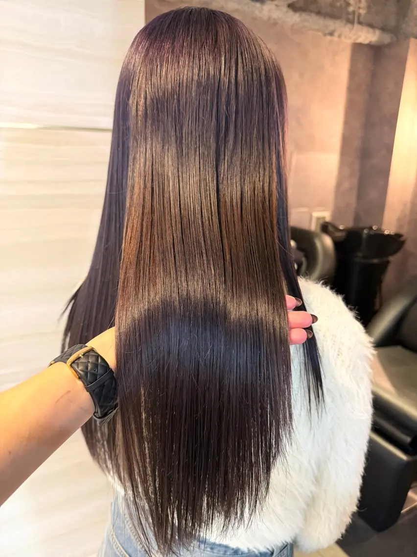 ロング カラー グレージュ ラベンダーカラー ラベンダーグレージュ ラベンダーグレー ヘアカラー 🤍あみ🤍暗髪オリ ーブ特化🌿髪質改善のヘアスタイル