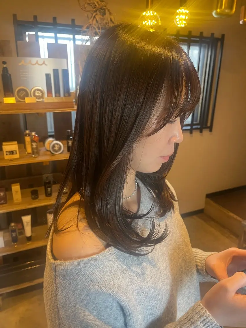 💛【うるうる艶感✨】カット＋ワンメイクカラー（癒しのシャンプー付）の写真