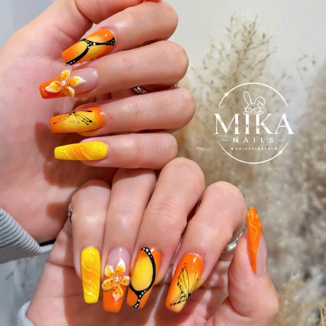 ネイル キラキラネイル 韓国ネイル ロングネイル 持ち込み シンプルネイル ハンドネイル Mika Nails 心斎橋のネイルデザイン