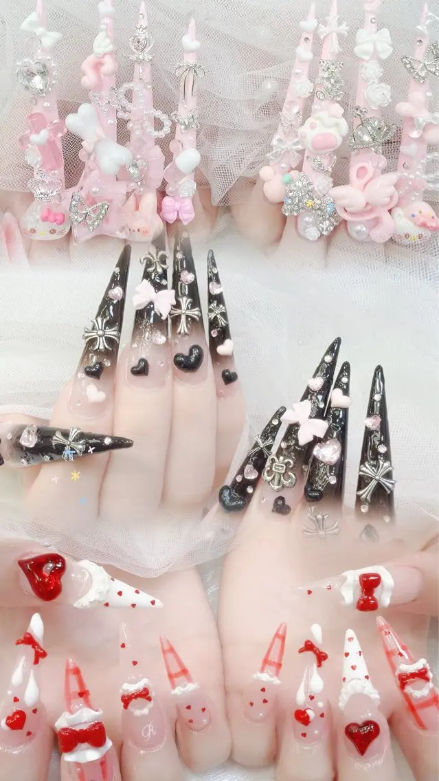 ネイル 成人式 大理石ネイル(マーブル) リボン 夏ネイル ネイルチップ ハンドネイル CoCo Nail 長さ出し専門店のネイルデザイン