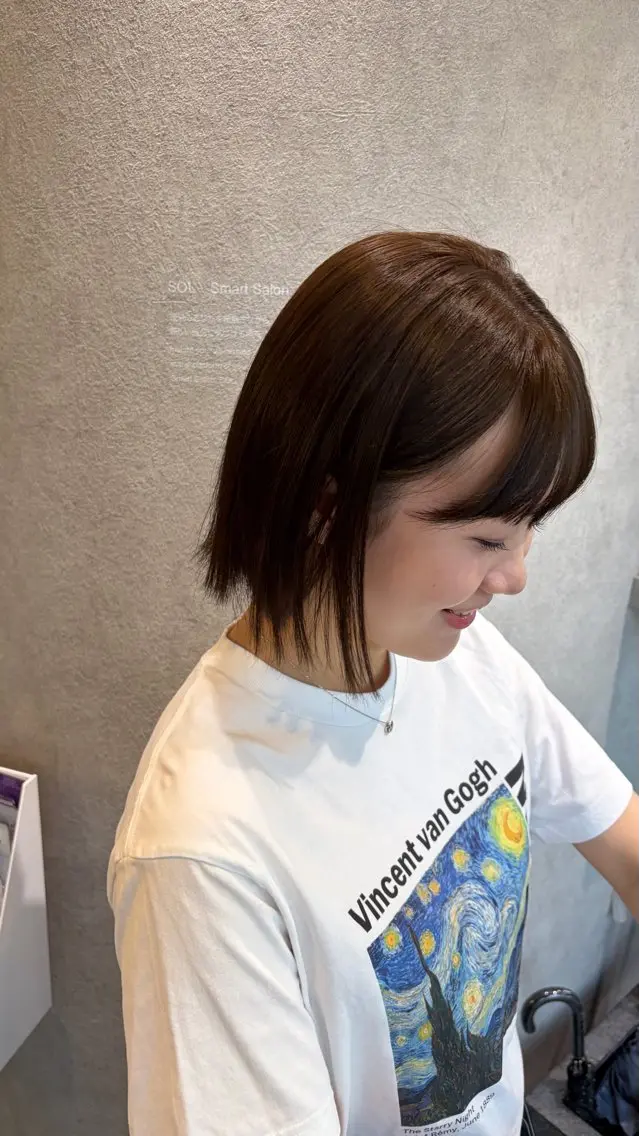ショート 切りっぱなしボブ ボブ ヘアカラー SOL／ あづき⭐️のヘアスタイル