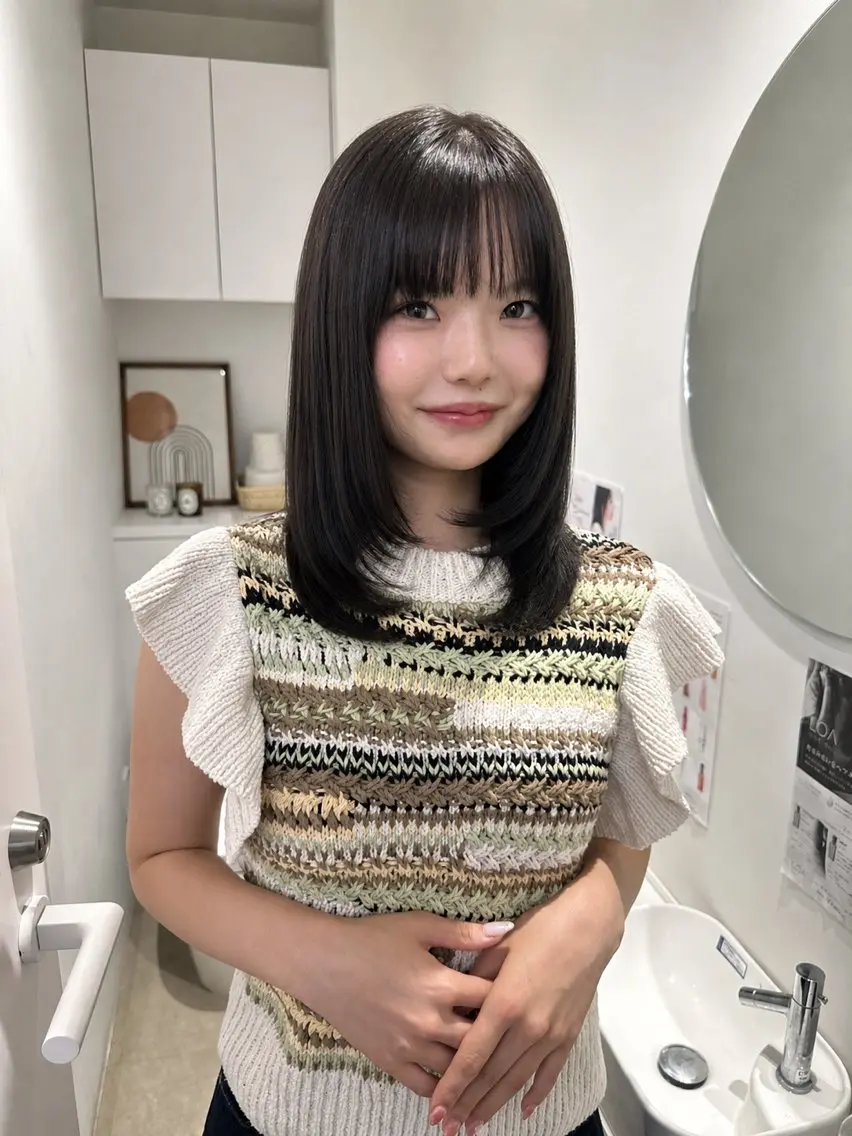 カラー ヘアカラー トリートメント 透明感×艶カラー🫧 SACHIKA💫のヘアスタイル