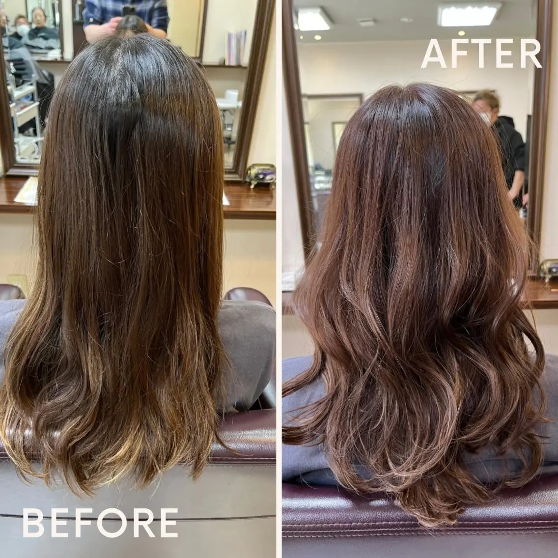 セミロング アッシュ レイヤーカット ローレイヤー カット ヘアカラー トリートメント 澤崎 希望のヘアスタイル