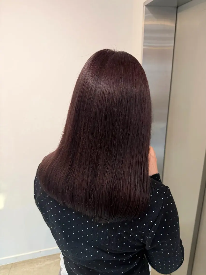 セミロング カラー ブリーチ ブラウンカラー ダブルカラー ラベンダーカラー ラベンダーブラウン カット ヘアカラー トリートメント 髪質改善/韓国風 🦕ＡＫＡＲＩ🩵のヘアスタイル