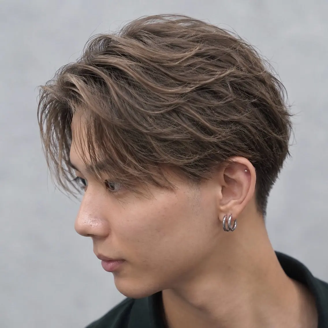 ショート パーマ ヘアアレンジ メンズ キッズ センターパート メンズパーマ ニュアンスパーマ カット パーマ メンズカット/パーマ 山崎航平💈のヘアスタイル