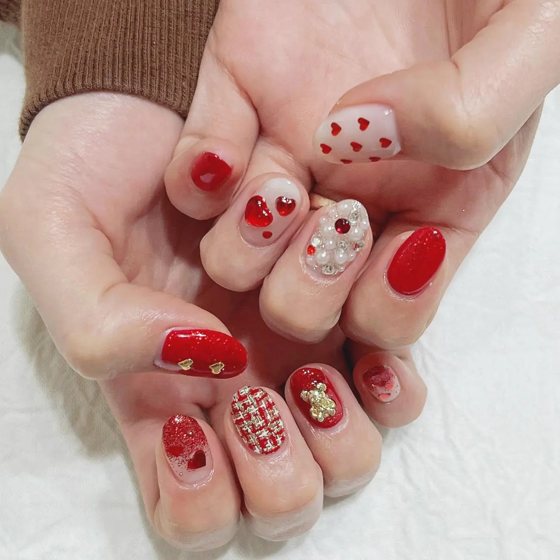 ネイル ハート ハンドネイル peaberry nailのネイルデザイン
