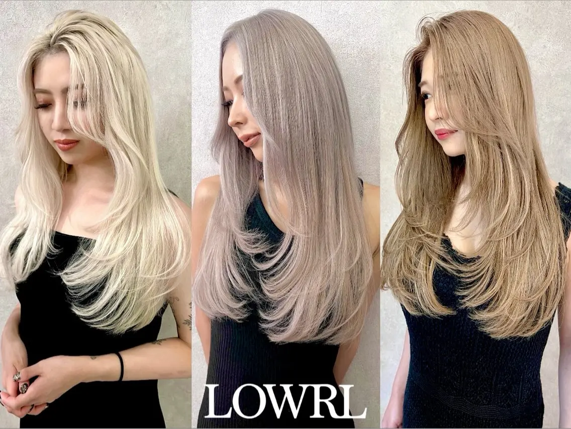 ロング カラー シールエクステ ブリーチ ケアブリーチ ダブルカラー エクステ エクステ ブリーチ/ハイトーン LOWRL【ロウル】のヘアスタイル