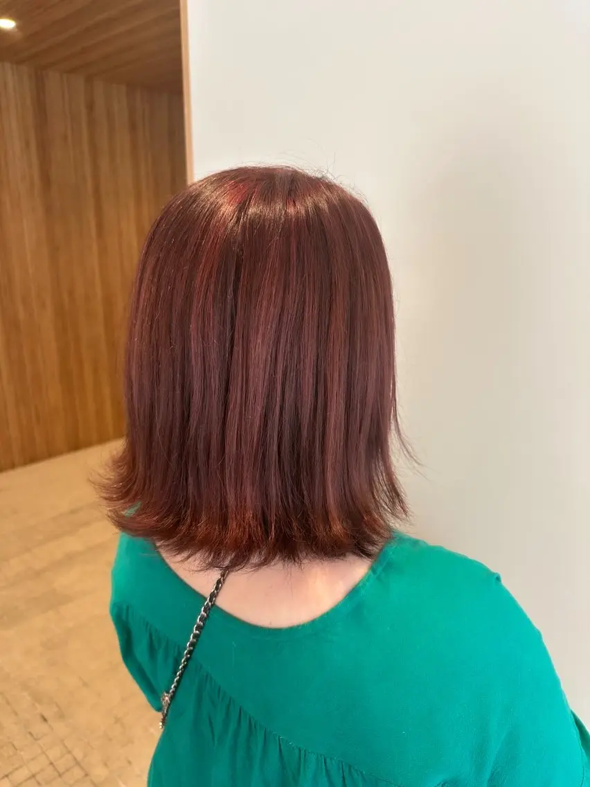 ミディアム カラー ハイライトカラー ピンクカラー ハイライト ヘアカラー いまじゅく あおいのヘアスタイル