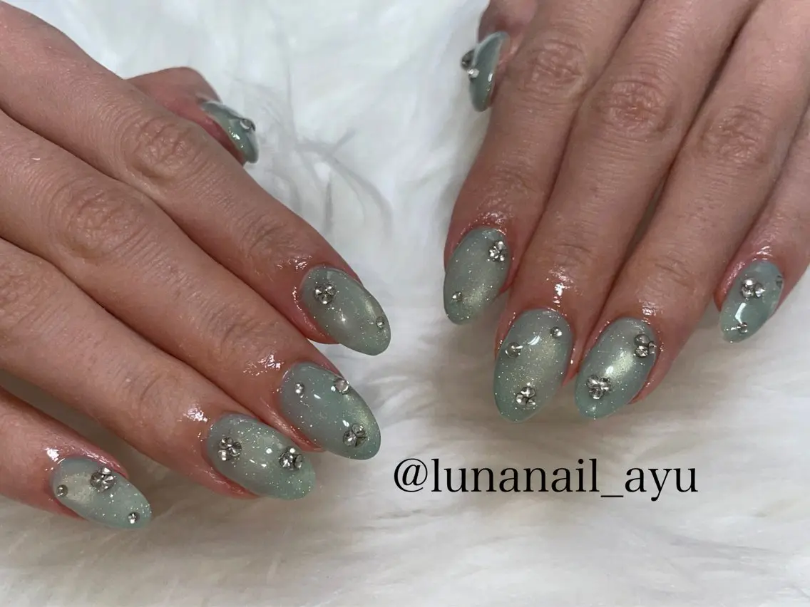 ネイル フラッシュネイル フラッシュマグ ワンホンネイル ハンドネイル LUNA NAIL ayuのネイルデザイン