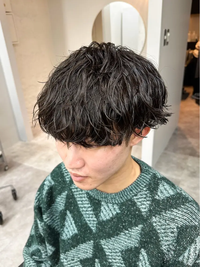 ショート パーマ メンズ カット パーマ メンズパーマ メンズ特化ryoのヘアスタイル