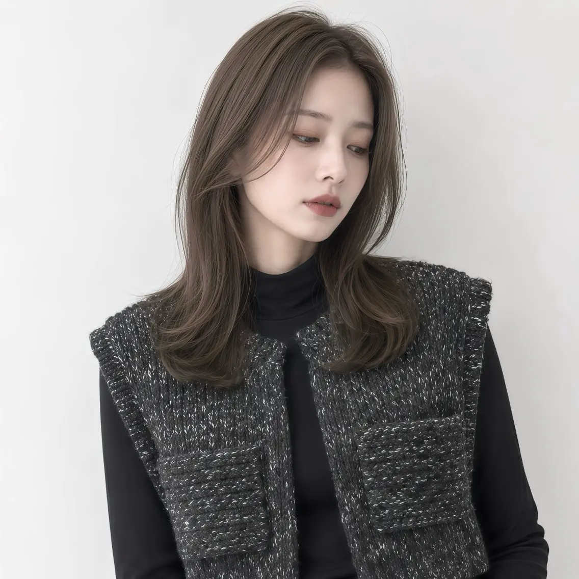 ミディアム カラー ブリーチ 透明感カラー グレージュ ブリーチなしカラー オリーブグレージュ カット ヘアカラー トリートメント 銀座/モテ🤍垢抜け レイヤー/ナナコのヘアスタイル
